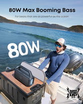 Boom 2 Outdoor Bluetooth Speaker – 80W, BassUp 2.0, 24H Playtime, IPX7 Waterproof, Floatable, RGB Lights, USB-C, Custom EQ, Portable for Camping & Beach